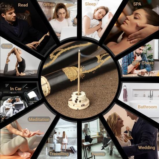 15pcs Bakhory Oud Incense Sticks 2mm with Holder – 3 in 1 Bakhoor Gift Set for Home Decoration