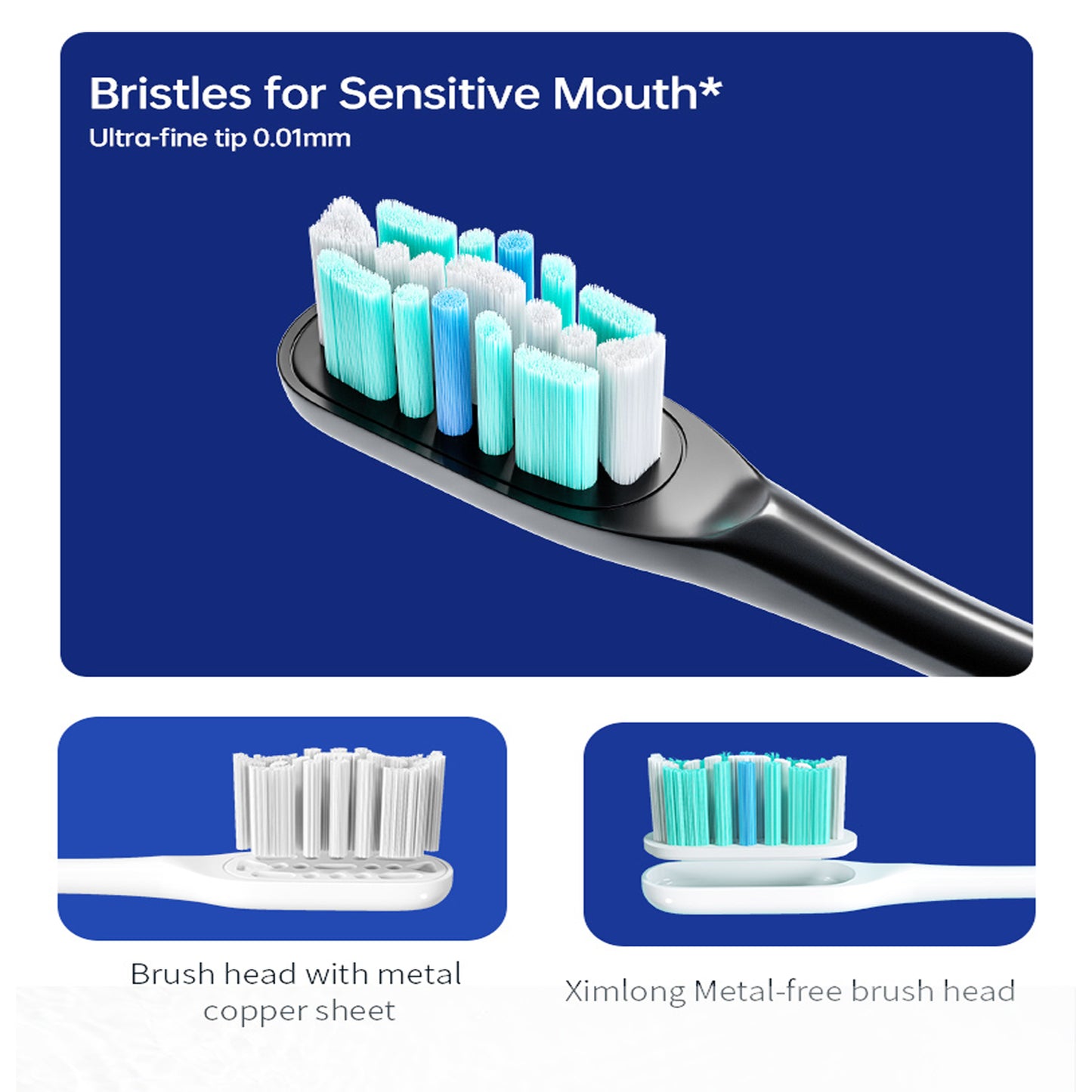 Electric Rechargeable Toothbrushes with 2 Minutes Timer, 4 Pieces Replacement Brush Heads, White & Black Color