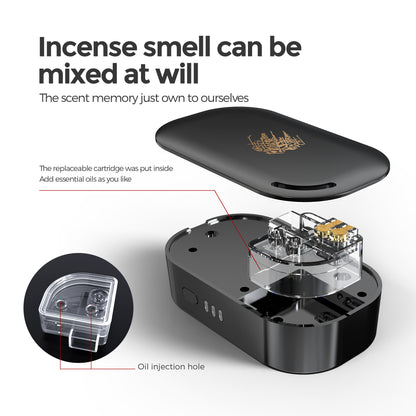 جهاز بخور ذكي محمول يحول زيت العود إلى بخور