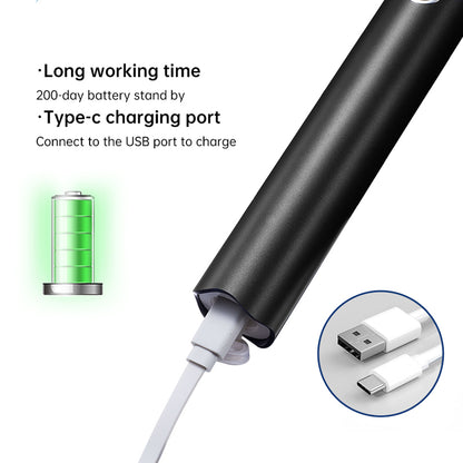 Electric Rechargeable Toothbrushes with 2 Minutes Timer, 4 Pieces Replacement Brush Heads, White & Black Color