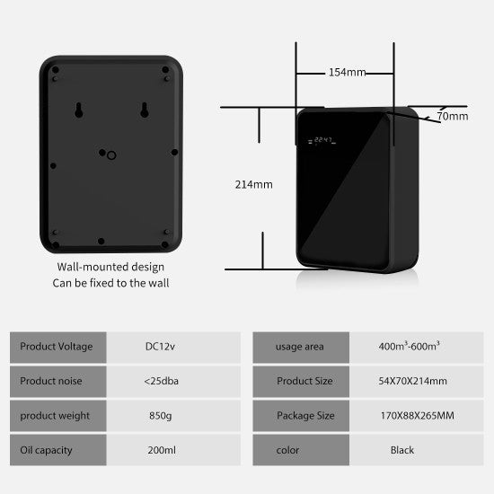 موزع بلوتوث كبير + 120 مل زيت للمساحات الكبيرة
