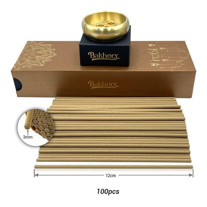 100pcs- Bakhory 3mm Oud Incense sticks - 52gm with copper SA