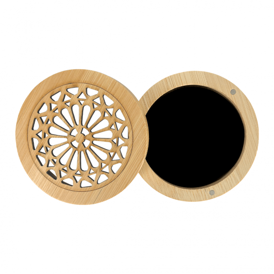 Bakhoor Incense Burner Round Shape, Wooden Bakhory Burner, Oud Burner (60g) for Office and Home