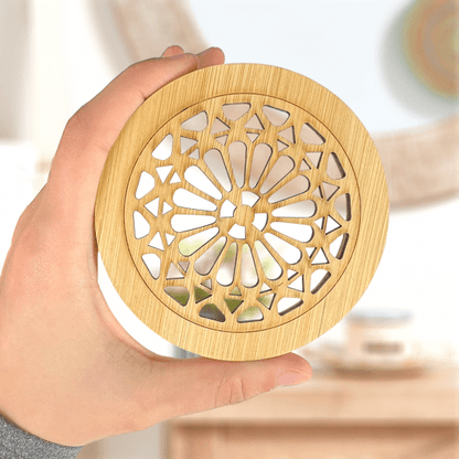 Bakhoor Incense Burner Round Shape, Wooden Bakhory Burner, Oud Burner (60g) for Office and Home