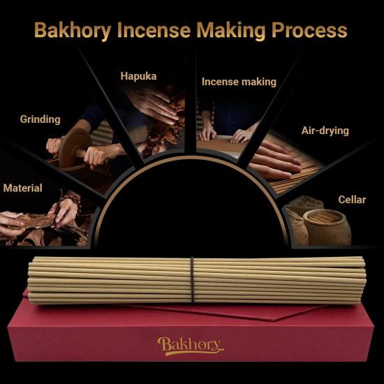 76pcs Bakhory Cambodian Oud Incense Sticks 3mm (70g) – Premium Strong Smell Oud for Home Décor