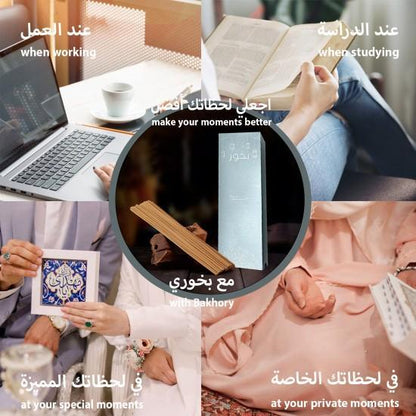 70 قطعة - أعواد بخور عود بخوري بسمك 3 ملل متر (50 جرام) مع مبخرة نحاسية للديكور المنزلي