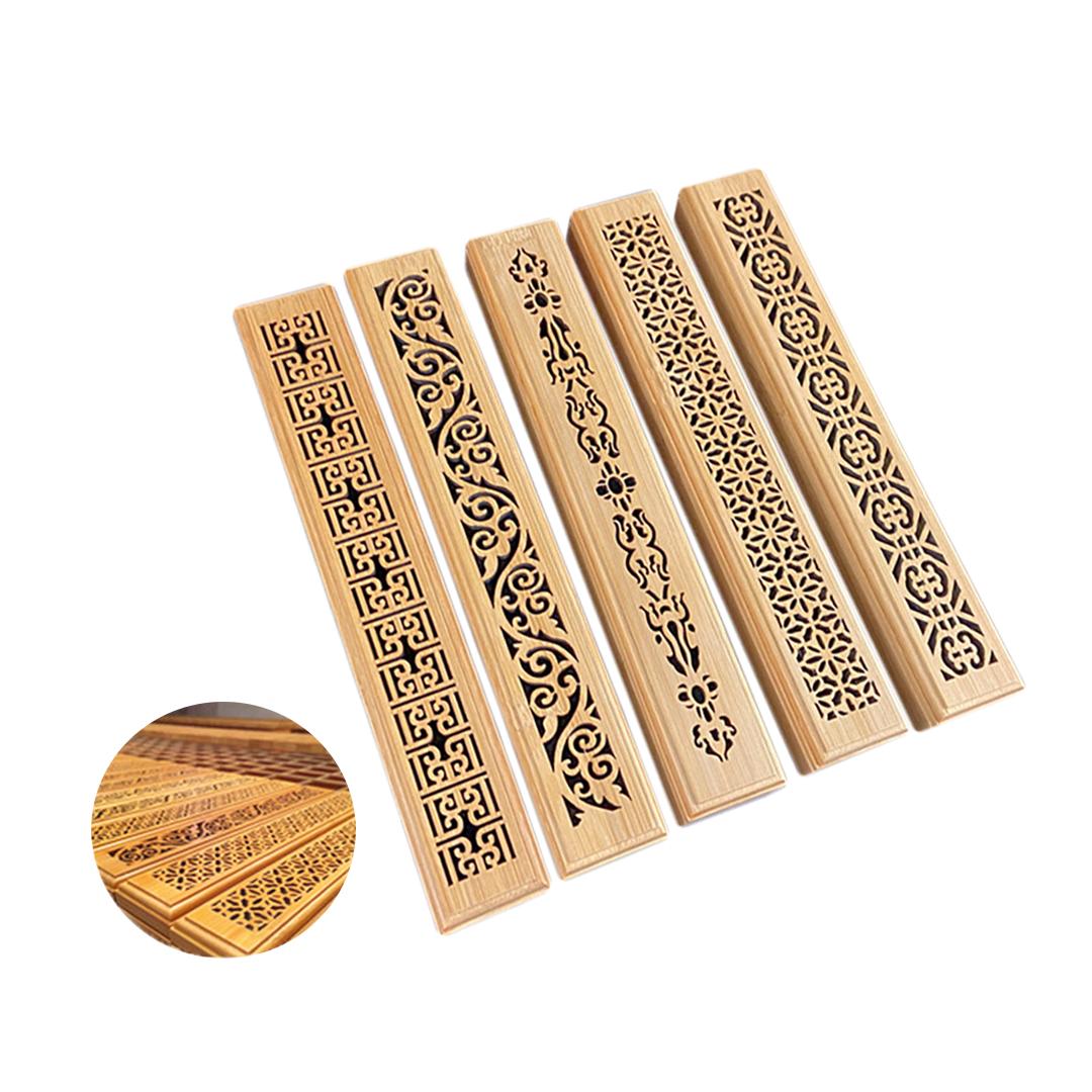 Bakhory Wooden Incense Stick Burner Holder Box in 5 Elegant Patterns for Home, Office (SA)
