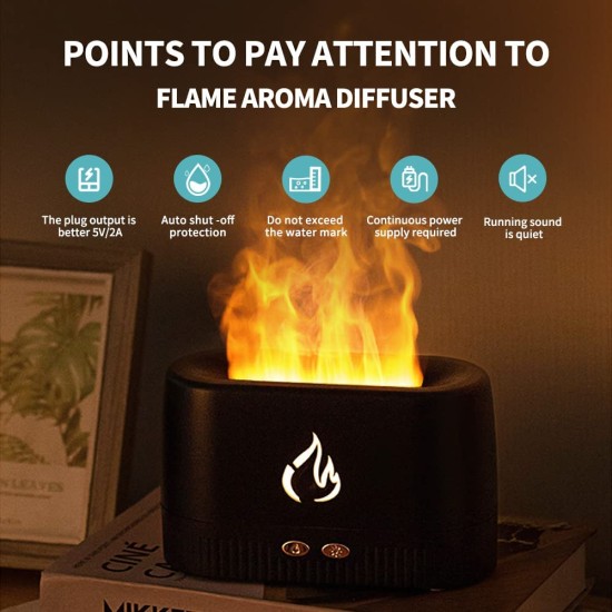 Aroma Diffuser with Flame Light Mist Humidifier Aromatherapy Diffuser