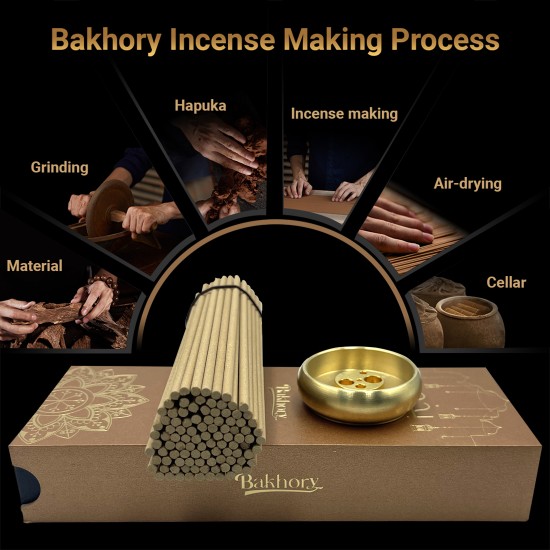Bakhory Incense Sticks 100pcs with Copper Incense Burner