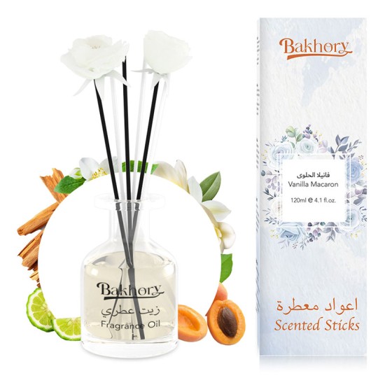 Bakhory Premium Reed Diffuser Set | Vanilla Macaron Scented Diffuser